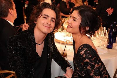 Timothee Chalamet And Kylie Jenner Look SEXY As They Twin In Shimmery Black Outfits At The 81st Golden Globe Awards