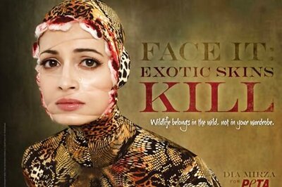 Dia Mirza poses as a snake for PETA