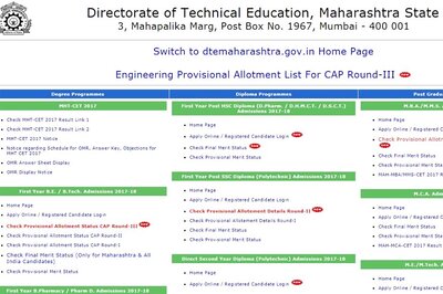 DTE Maharashtra CAP Round-III Allotment List Declared at dtemaharashtra.gov.in