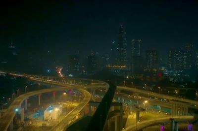 WATCH | Riveting Visuals of Atal Setu in Night Shows MTHL Bathed in Light, Rehearsal for PM Cavalcade Can be Seen