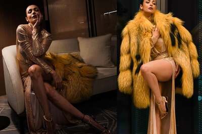 Malaika Arora Is A Goddess In Gold Crystal Gown Paired With Oversized Fur-Coat