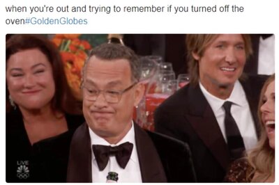 Tom Hanks' Reaction to Ricky Gervais' Opening Monologue at Golden Globes Is Meme of the Year