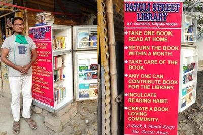 Kolkata Couple Turns Old Fridge Into Book Shelf to Host a Free Street Library