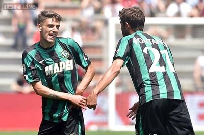 Serie A: Domenico Berardi hat-trick sinks angry nine-man AC Milan