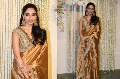 Sobhita Dhulipala Proves She Is a True Saree Girl; Dazzles in a Stunning Gold Saree at Ira Khan’s Wedding Reception