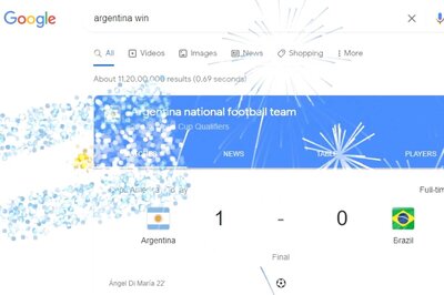 Google Search Celebrates Argentina's Copa America Title Win With Virtual Fireworks