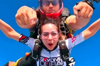 Malaika Arora Screams 'I Did It' Mid Air As She Goes Skydiving Alone on Birthday, Watch Video