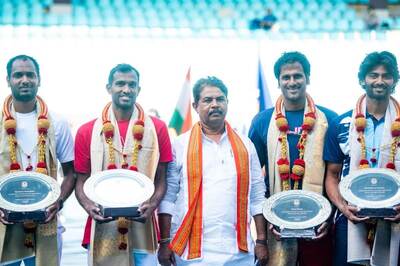 Indian Davis Cup Team Felicitated at Bengaluru Open Following Win vs Pakistan