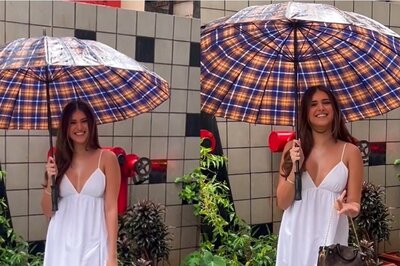 Tara Sutaria Steps Out In White Midi Dress And Checkered Umbrella This Rainy Season
