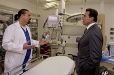 Arnie breaks his leg while skiing