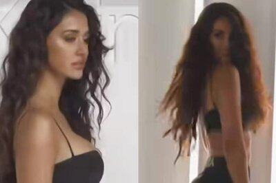 Sexy! Disha Patani Sizzles In A Black Bra And Shorts; BTS From Photoshoot Goes Viral