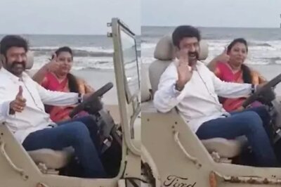 Nandamuri Balakrishna Enjoys Beachside Jeep Ride With Wife During Sankranti Festival