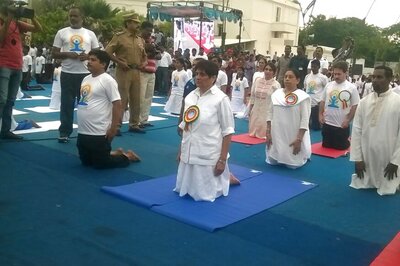 Kiran Bedi Leads Yoga Day Event in Puducherry; CM, Ministers Give it a Miss