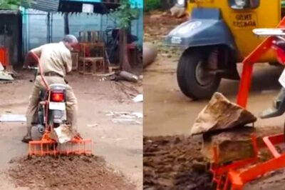 Man’s ‘Desi Jugaad’ To Plough Field Using Motorcycle Will Leave You Amazed