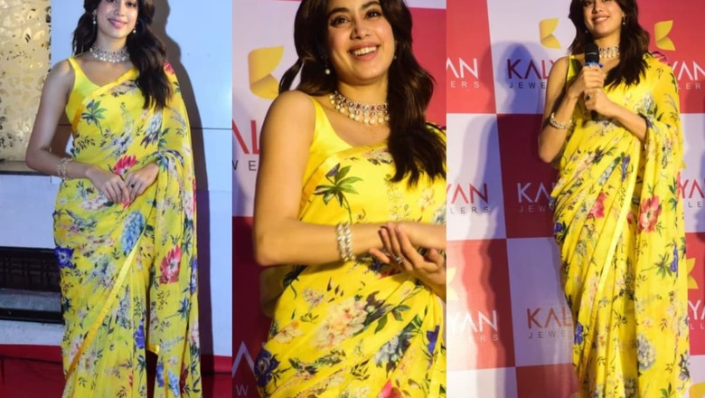 Janhvi Kapoor's Yellow Floral Saree Is The Perfect Pick For Wedding Season