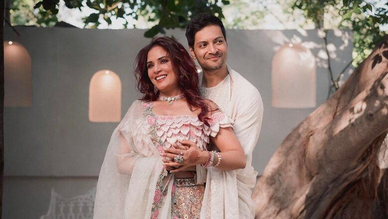 Richa Chadha-Ali Fazal Sangeet: Couple Dazzle in Rahul Mishra and Abu Jani Sandeep Khosla Ensembles