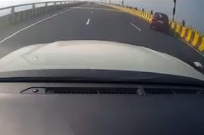 Atal Setu Witnesses First Accident, Car Rams Into Railing And Flips Over | WATCH