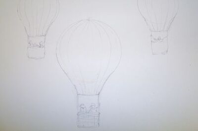 How to Paint a Scene in Watercolor of a Hot Air Balloon