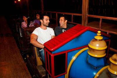 Snapshot: Salman Khan spotted riding a roller coaster