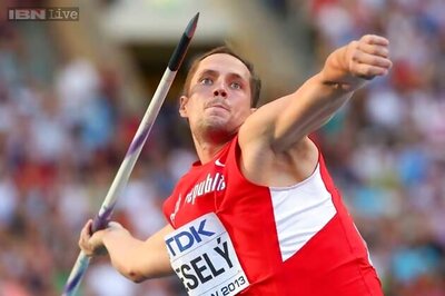 Czech Republic's Vitezslav Vesely wins men's javelin in Moscow
