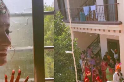 Bride, Standing By The Window, Waves At Groom. Watch His Reaction