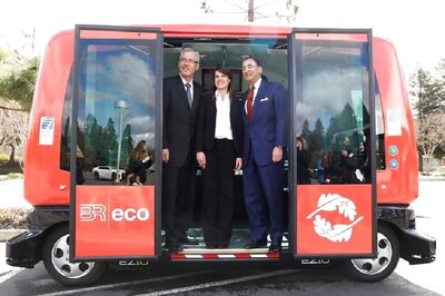 Self Driving Bus Test With no Steering Wheel, Pedal, Begins in California