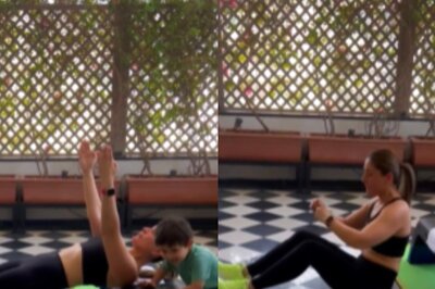 Kareena Kapoor Khan Shows Off Her Core Strength During Workout, Son Jeh Cutely Interrupts