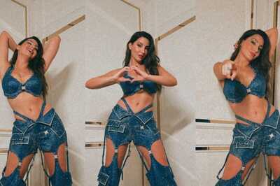 Sexy! Nora Fatehi Sizzles In A Cut-Out Denim Outfit, Flaunts Her Curves; Hot Photos Go Viral