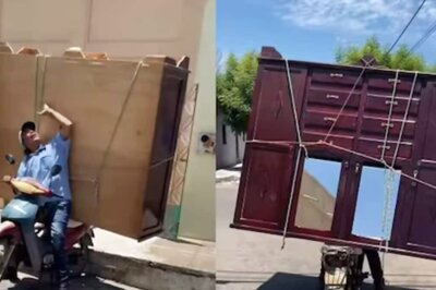 Video Of Brazilian Man Loading Massive Almirah On Scooter Leaves Internet In Splits