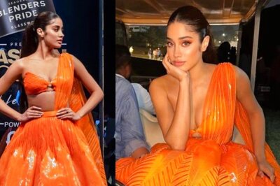 Janhvi Kapoor Shines Bright In A Neon Orange Lehenga That Looks Straight Out Of A Dreamscape