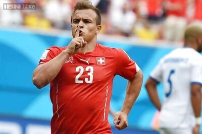 World Cup 2014: Switzerland meet Argentina in last 16 as Shaqiri sinks Honduras