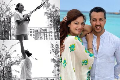Pregnant Dia Mirza Sweats It Out at Home As She Turns Terrace into Gym, See Video
