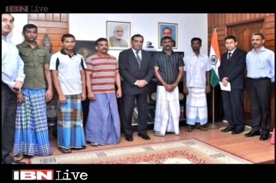 5 Indian fishermen set free by Sri Lanka arrive in Chennai