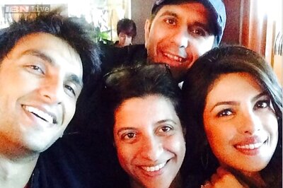 Snapshot: Priyanka Chopra bonds with Ranveer Singh, Farhan Akhtar on the sets of 'Dil Dhadakne Do'