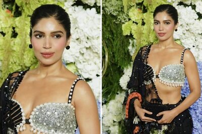 Bhumi Pednekar is Here to Slay, and This Black Saree Adorned With a Pearl Bustier is Proof