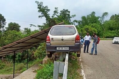 Speeding Car Crashes, Gets Stuck on Road Barrier in Himachal Pradesh; Photo Goes Viral