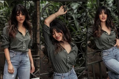 Nabha Natesh Slays Western Look In Green Checkered Shirt And Ripped Denim Jeans