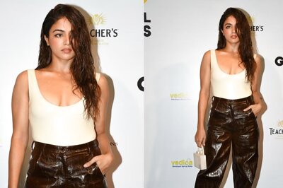 Wamiqa Gabbi Looks Bold And HOT In A Beige Bodysuit And Leather Pants, Watch Video