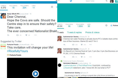 Subramanian Swamy, Sanjiv Bhatt post insensitive comments on Chennai rains