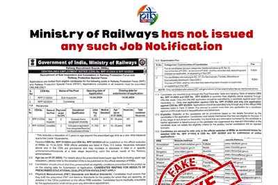 RPF Sub Inspector, Constable Recruitment Notice on Social Media 'Fake', Clarifies PIB
