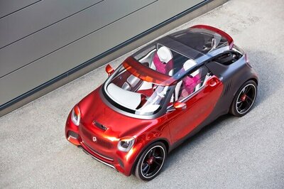 An electric car with a built-in film projector