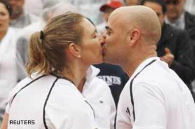  In pics: Agassi, Steffi go romantic at charity match