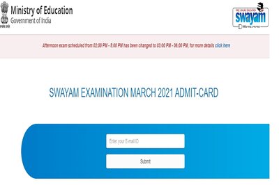 SWAYAM March Exam Hall Ticket out, Check Details Here