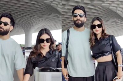 Mouni Roy Sizzles In An All-Black Outfit As She Gets Clicked With Suraj Nambiar At Airport; Watch