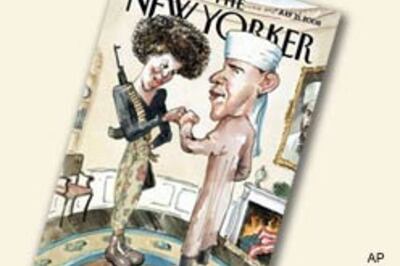 Magazine draws Obama as Muslim, wife as terrorist
