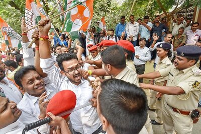 Congress Protests 'Illegal' Merger of 12 Party MLAs with TRS in Hyderabad