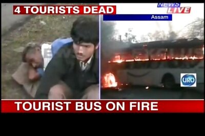 Assam: Tourist bus catches fire, 5 dead