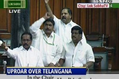Lok Sabha adjourned as Cong MPs spar over Telangana