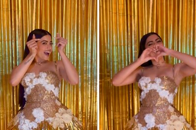 Rashmika Mandanna Is 'Feeling Good' In A Shimmery Golden Dress