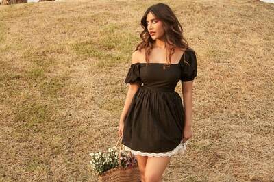 Actress Nabha Natesh Raises Temperatures In Black Off-shoulder Dress